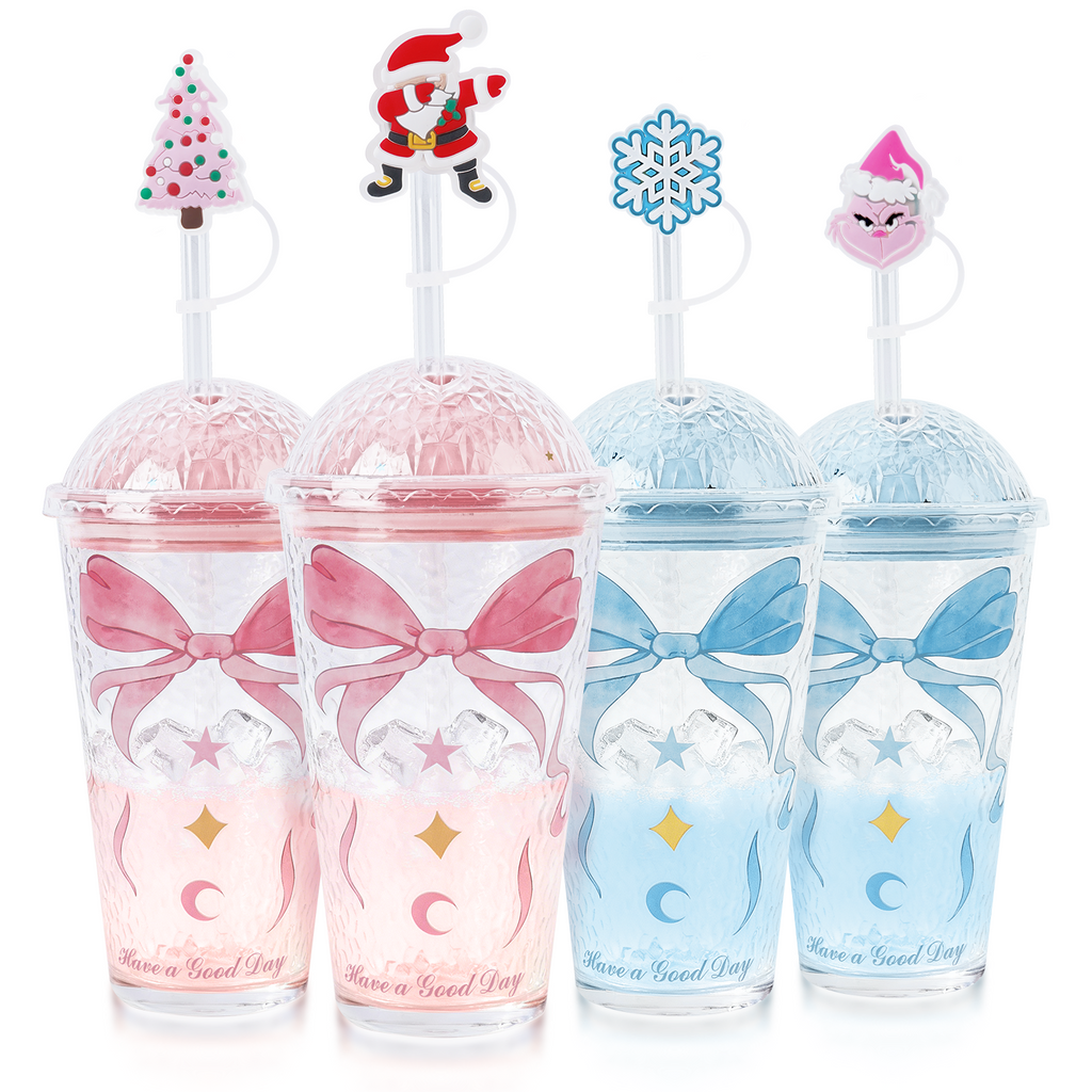 16 oz Christmas Glass with Glowing Lid