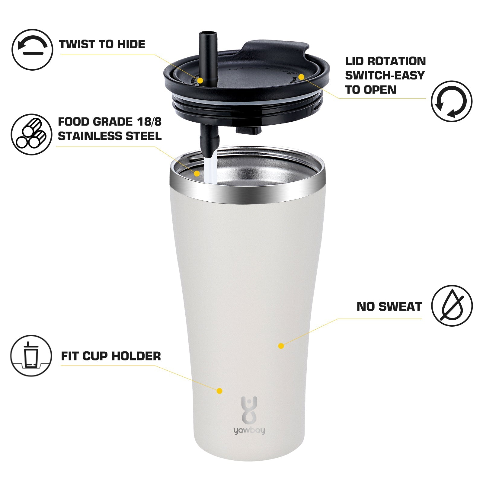 Dual-sip tumbler lid and drinking features