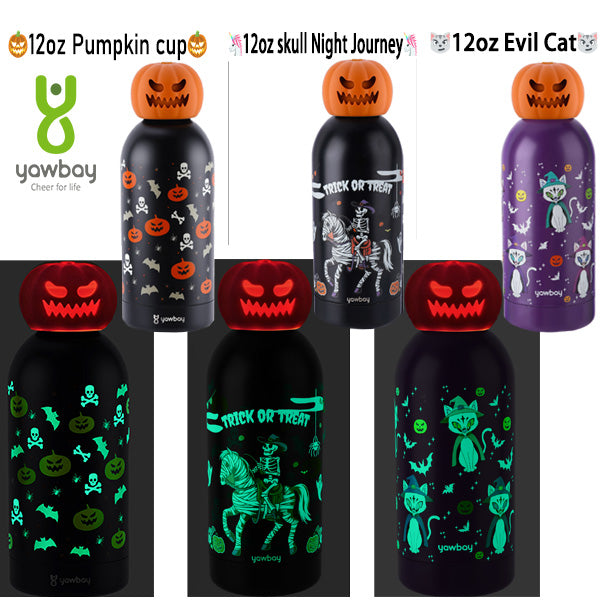 12ozHalloween luminous cup skull night walk pumpkin cup evil cat