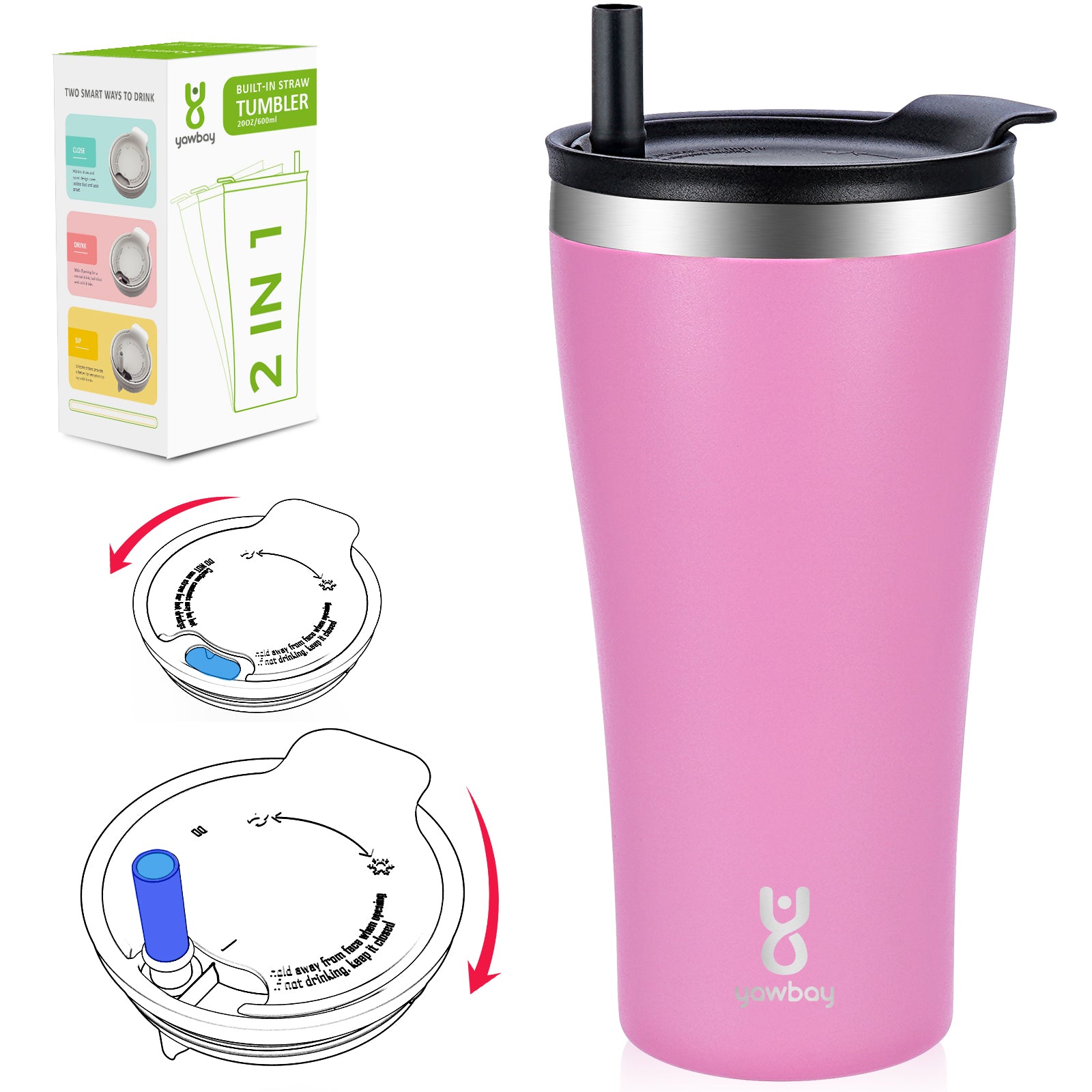 20oz Yawbay's Dual Sip Tumbler