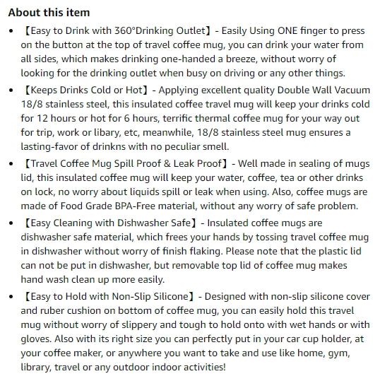 360° Push-to-Sip Travel Mug