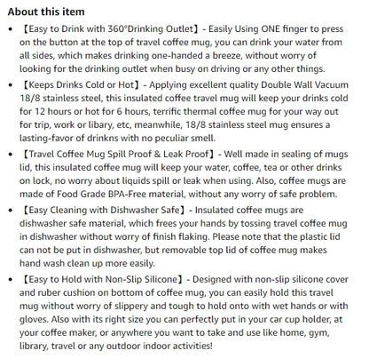 360° Push-to-Sip Travel Mug