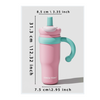 1000ml / 35oz Stainless Steel Tumbler with Handle - Ceramic Coated Inner, Two Lids, Spill-Proof, Dual Drink Designs, Dishwasher Safe, Ice Bar Handle Mug, Thermos Cup, Portable Cold Drink Cup, Car Straw Cup, 316 Stainless Steel High-Value Ice