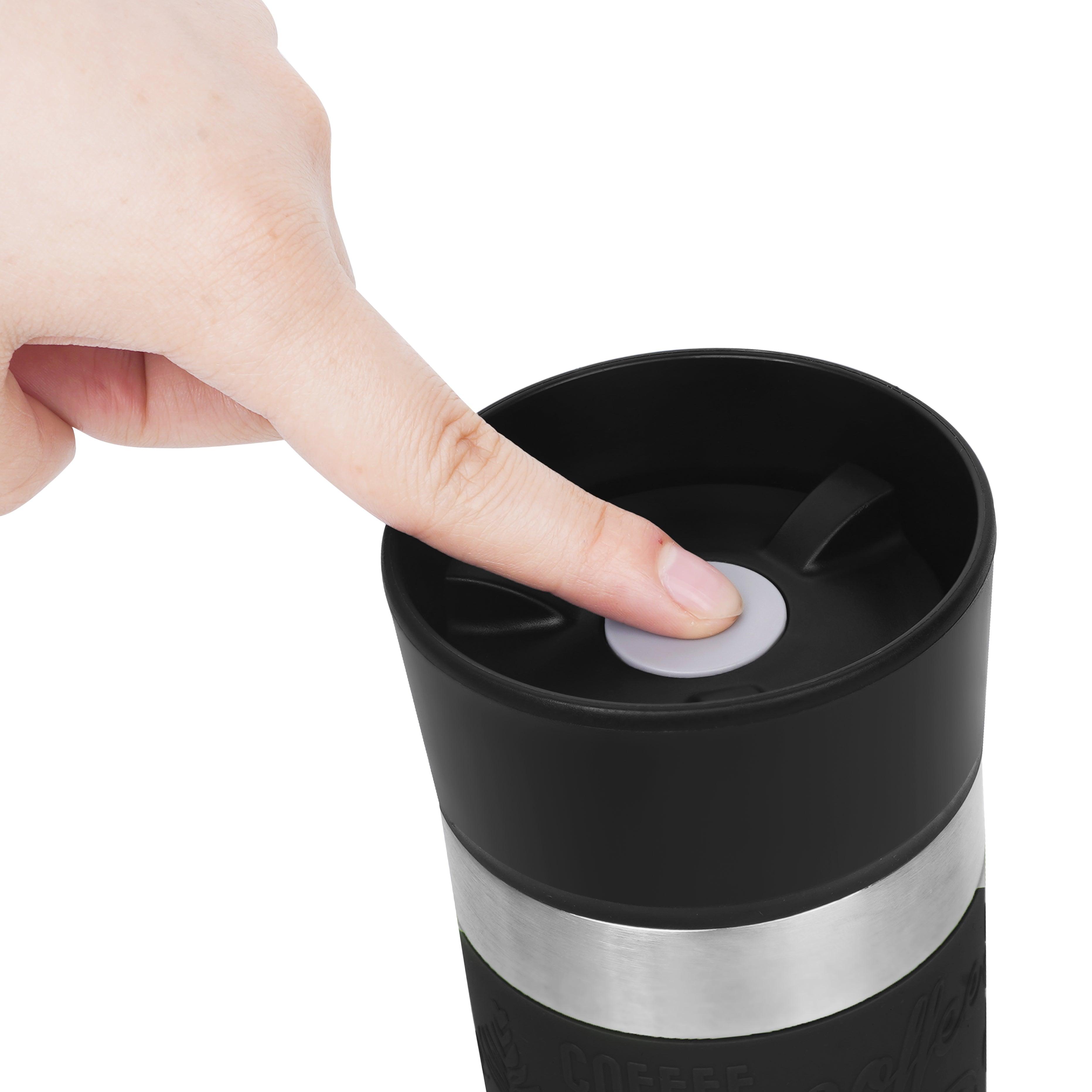 Travel Coffee Mug Spill Proof,Upgraded 12 oz Travel Mug with 360°Drinking Lid,Double Wall Vacuum Insulated Coffee Travel Mug Stainless Steel Tumbler