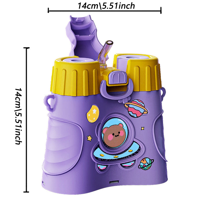 Large Capacity Plastic Water Bottle with Straw for Kids & Students, Summer Creative Design, Ideal for School Use, Unisex