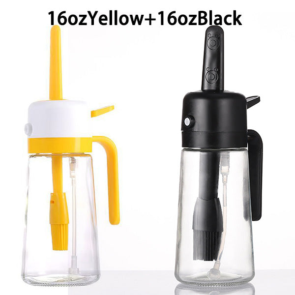New Product: Dual-Purpose (Spray & Brush) Oil Container - Featuring Silicone Brush, Multi-Function, Oil-Leakage-Proof Design, Kitchen Glass Oil Sprayer