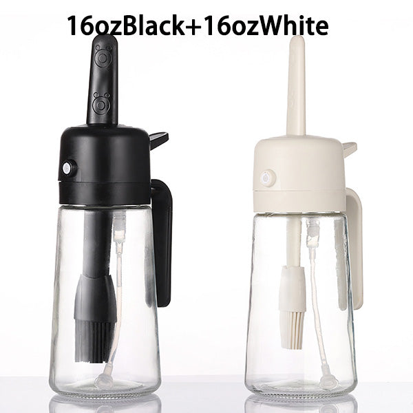 New Product: Dual-Purpose (Spray & Brush) Oil Container - Featuring Silicone Brush, Multi-Function, Oil-Leakage-Proof Design, Kitchen Glass Oil Sprayer