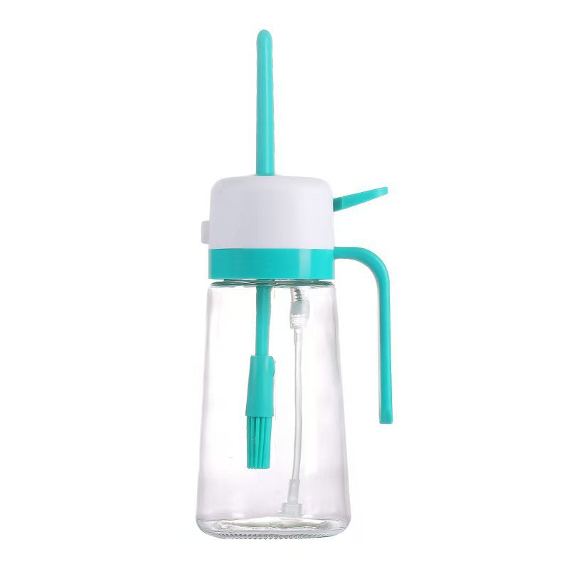 New Product: Dual-Purpose (Spray & Brush) Oil Container - Featuring Silicone Brush, Multi-Function, Oil-Leakage-Proof Design, Kitchen Glass Oil Sprayer