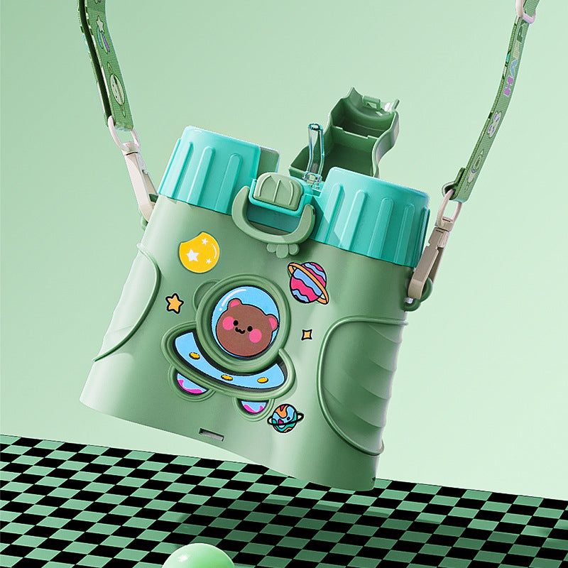 Large Capacity Plastic Water Bottle with Straw for Kids & Students, Summer Creative Design, Ideal for School Use, Unisex