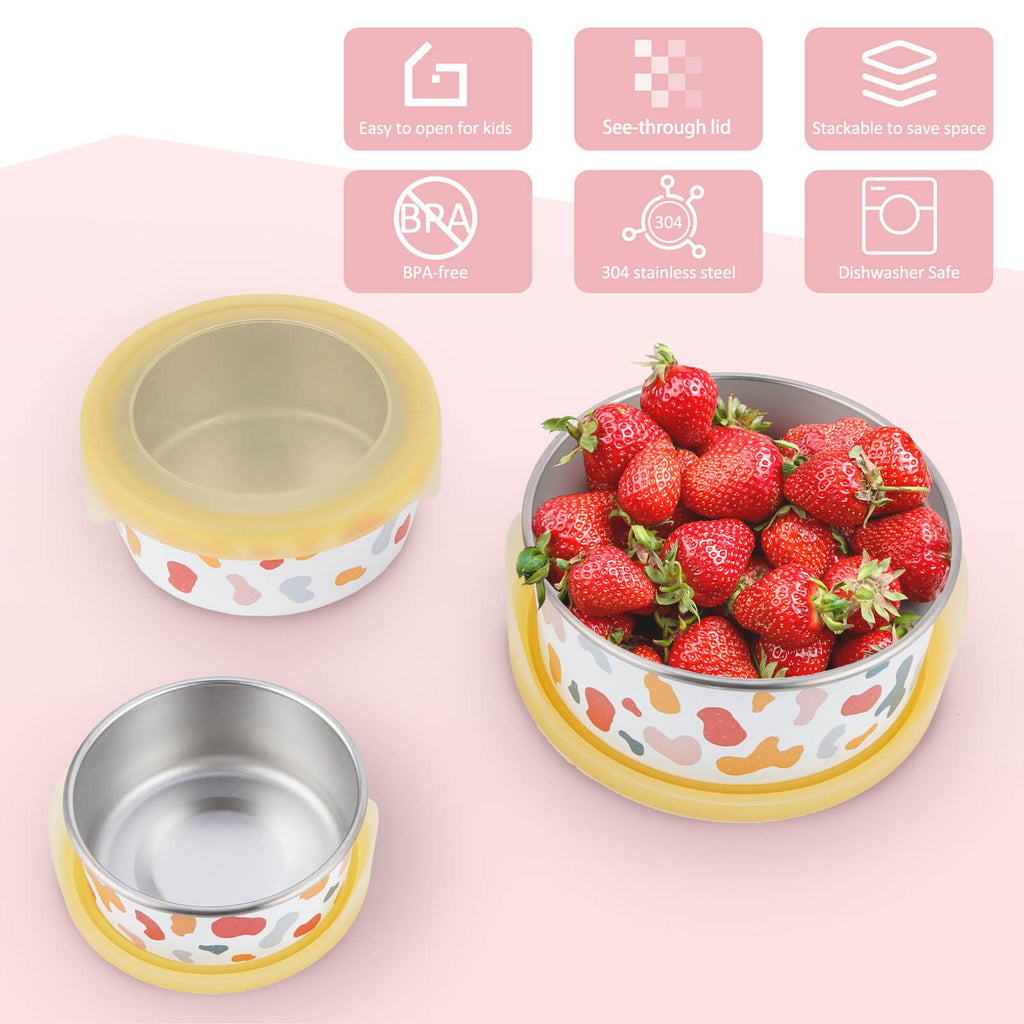 Snack Container Set - Silicone Lids - YAWBAY
