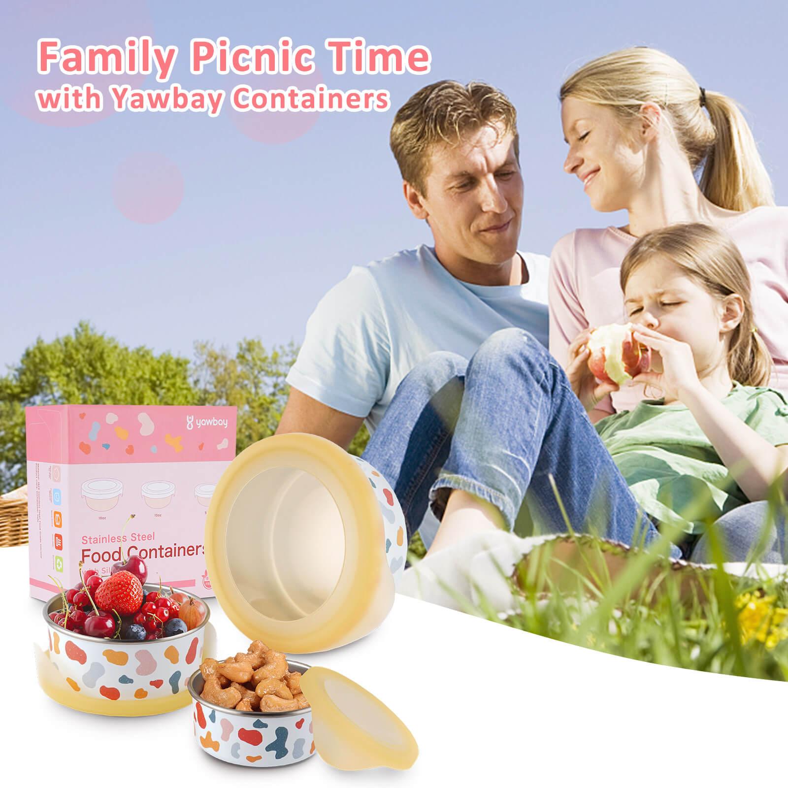 Snack Container Set - Silicone Lids - YAWBAY