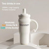 1000ml / 35oz Stainless Steel Tumbler with Handle - Ceramic Coated Inner, Two Lids, Spill-Proof, Dual Drink Designs, Dishwasher Safe, Ice Bar Handle Mug, Thermos Cup, Portable Cold Drink Cup, Car Straw Cup, 316 Stainless Steel High-Value Ice