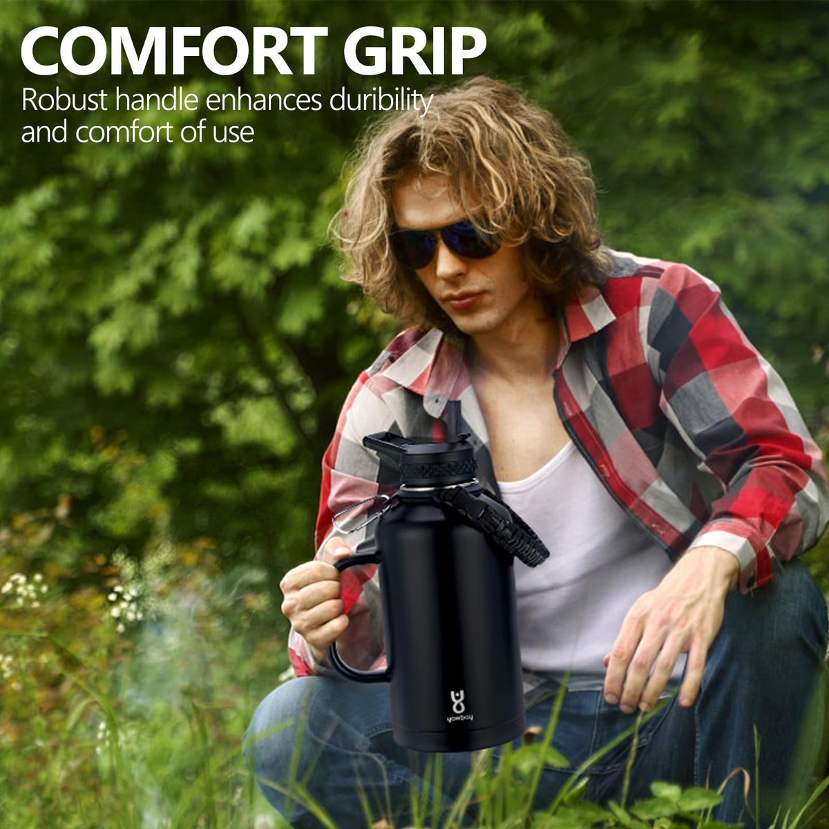 64 oz Insulated Water Jug with 2-in-1 Lids