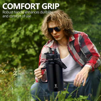 64 oz Insulated Water Jug with 2-in-1 Lids