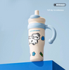 1000ml / 35oz Stainless Steel Tumbler with Handle - Ceramic Coated Inner, Two Lids, Spill-Proof, Dual Drink Designs, Dishwasher Safe, Ice Bar Handle Mug, Thermos Cup, Portable Cold Drink Cup, Car Straw Cup, 316 Stainless Steel High-Value Ice